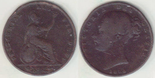 1854 Great Britain Farthing A000937